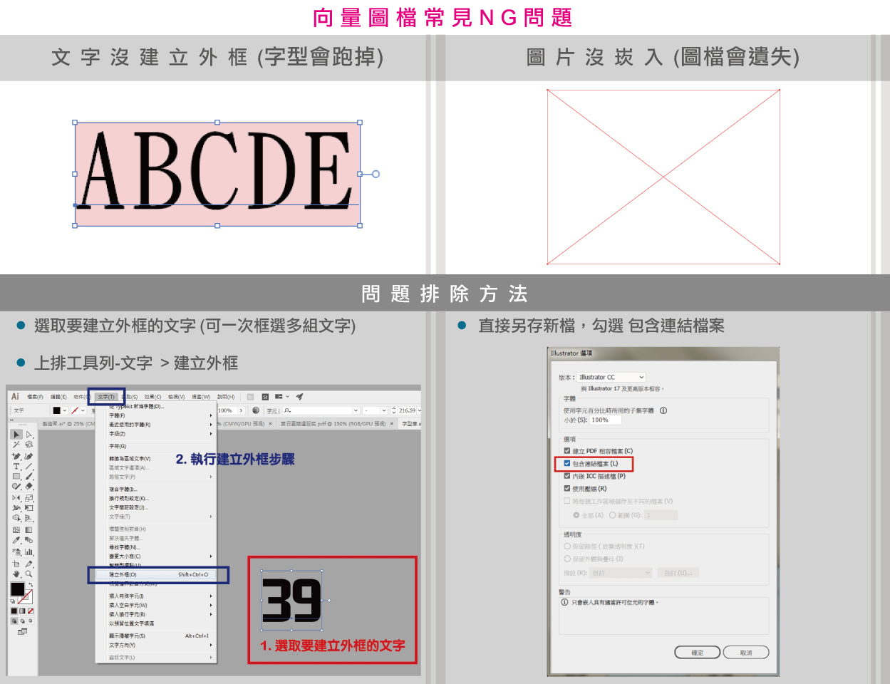 台灣創意家-向量檔常見問題-文字建立外框-圖片崁入