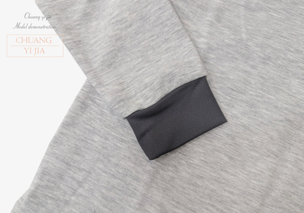 創e家團體服-國小運動服-麻灰配黃 上衣袖口