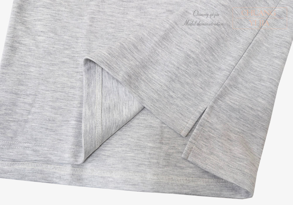 創e家團體服-國小運動服-麻灰配黃 上衣下擺開衩