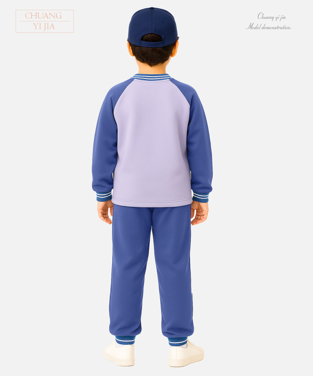 創e家團體服-國小運動服-粉紫配紫 背面