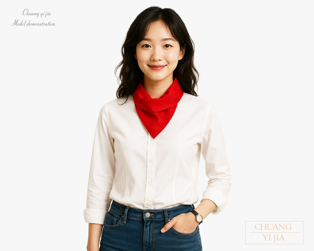 創e家團體服-四角領巾 紅