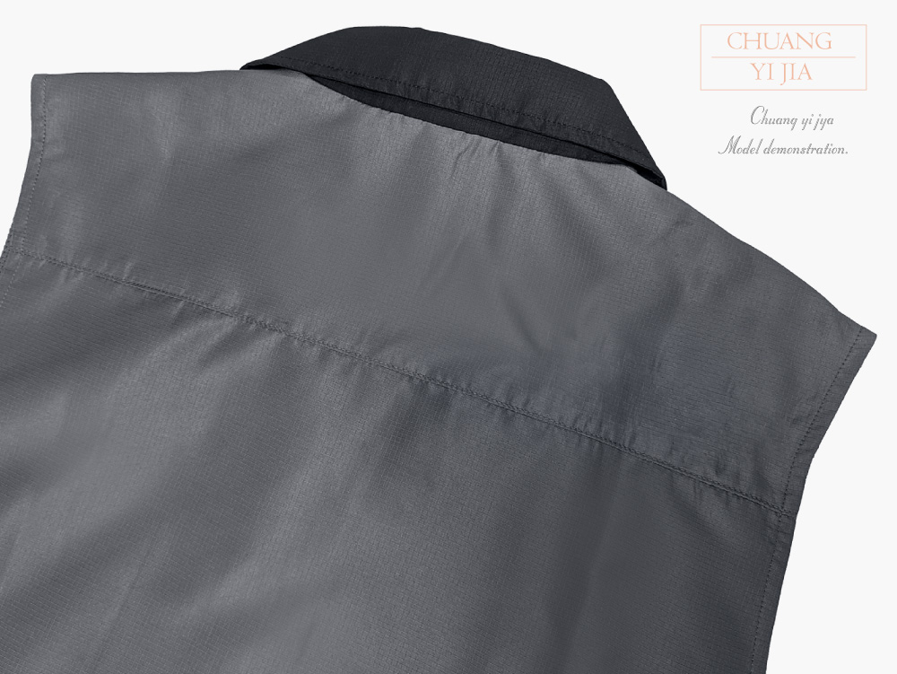 創意家團體服-休閒背心選舉背心|訂製 灰配黑-後領