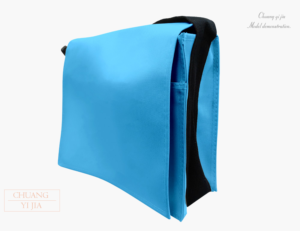 創e家團體服-大書包斜背包訂製-水藍黑帶