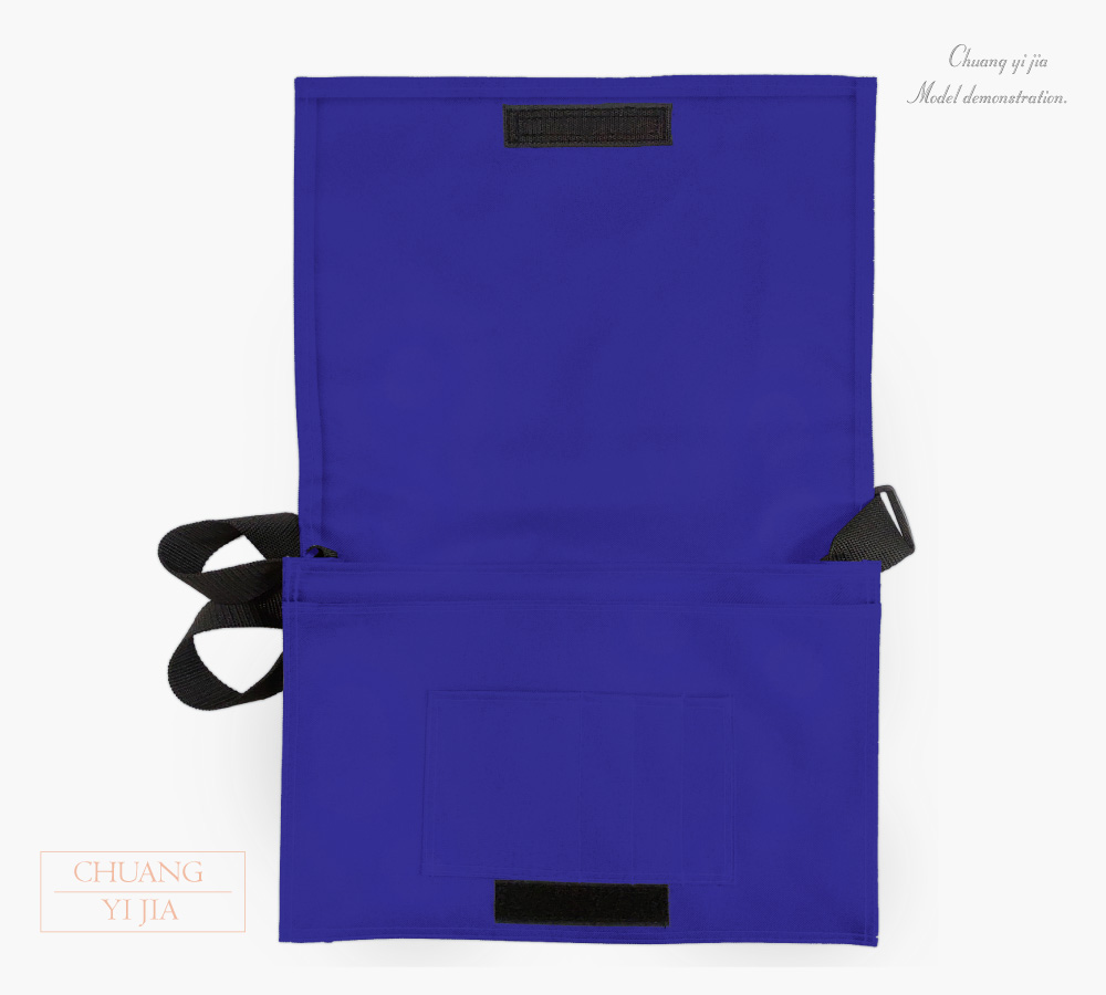 創e家團體服-國中書包斜背包訂製-寶藍黑帶