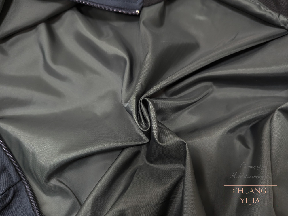創e家團體服-飛行夾克訂製款-丈青配黑-內裡