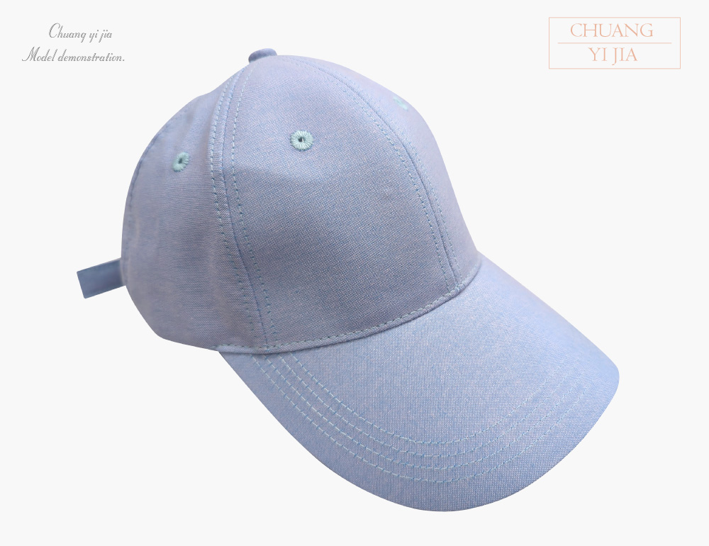 創e家團體服-牛仔布 六片帽 訂製 藍灰 側面