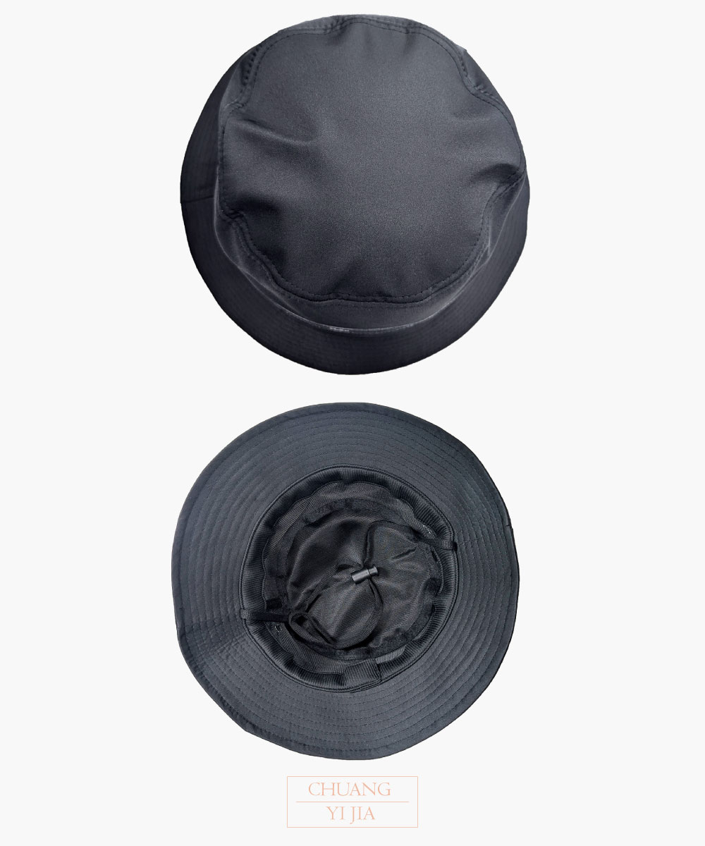 創e家團體服-漁夫帽單面 訂製款 黑 整圈裝飾布章