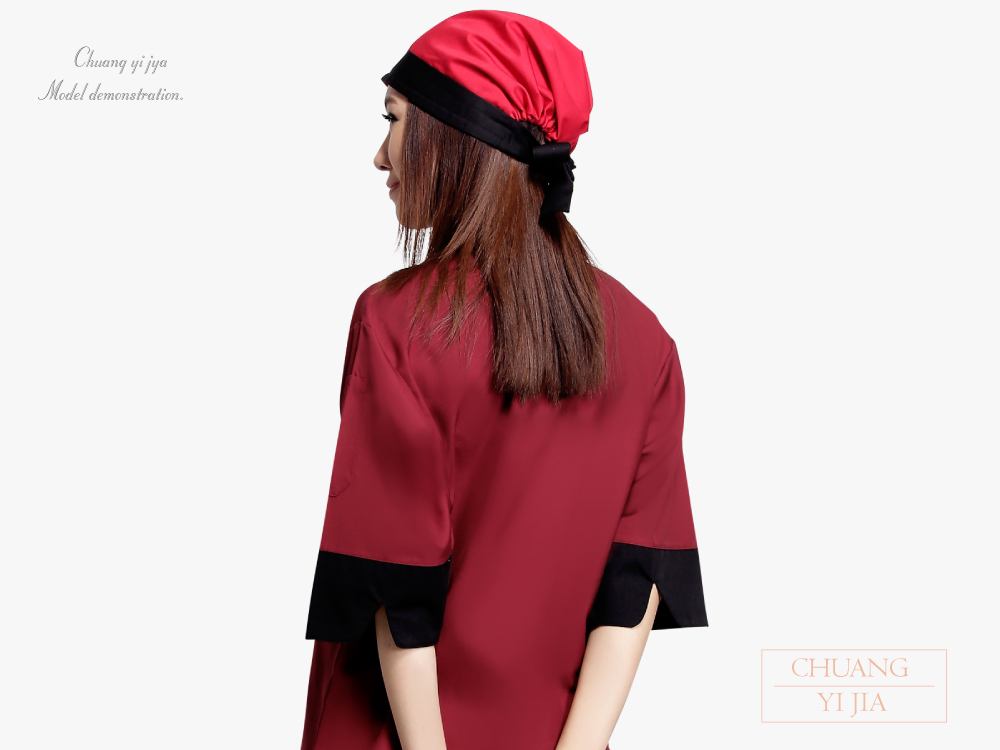 創意家團體服-頭巾帽 紅底黑邊款