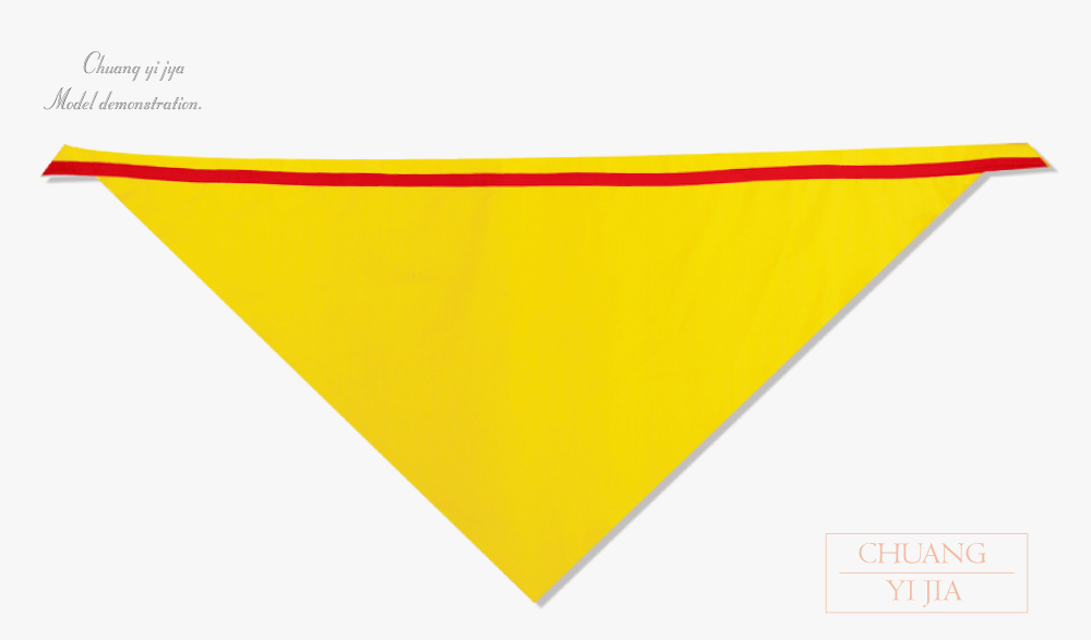 創意家團體服-三角頭巾反折款 黃底紅邊
