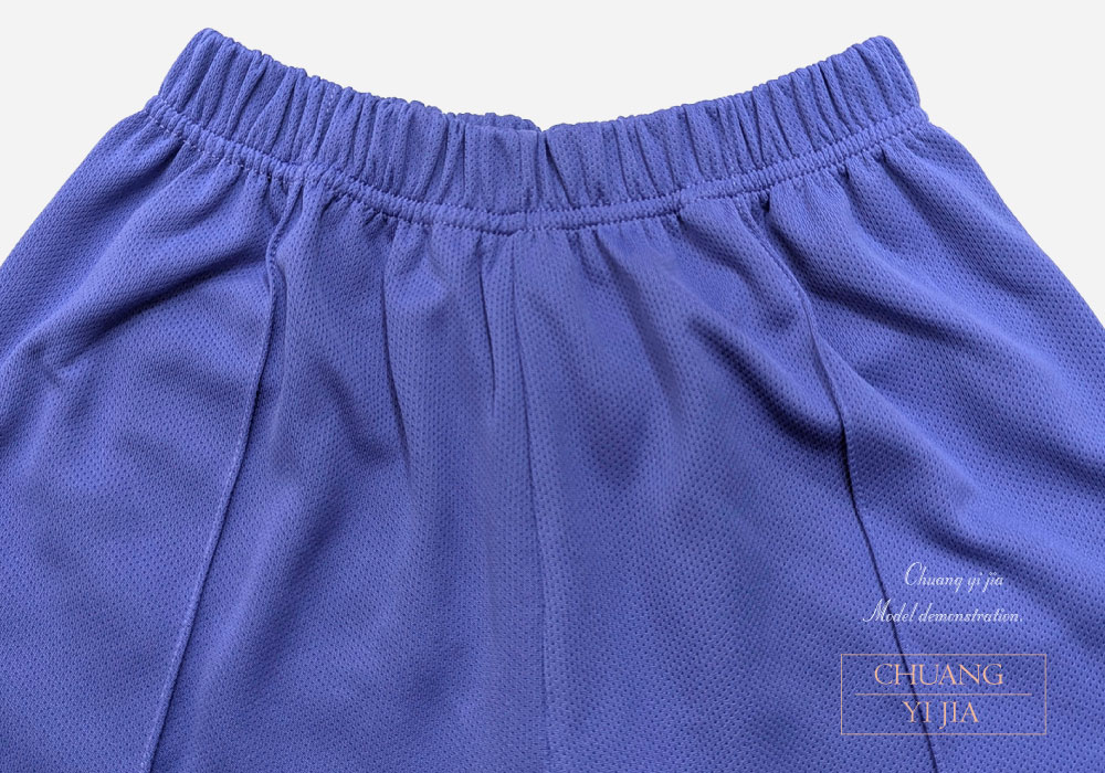 創e家團體服-夏季國小運動服-POLO衫白配紫 褲腰