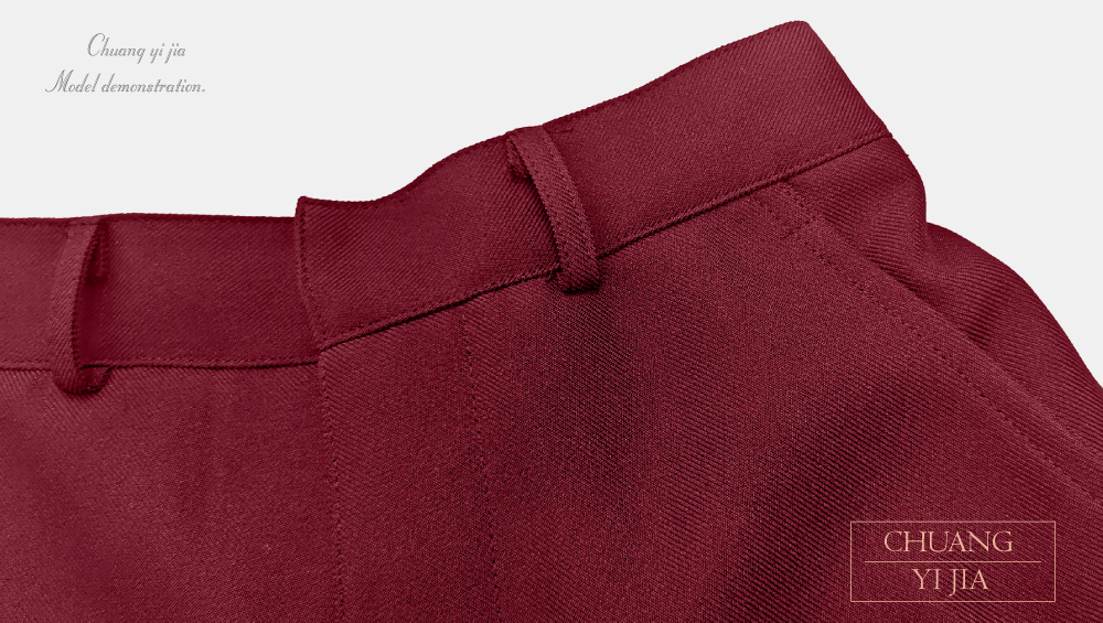 創e家團體服-校服制服短袖  白配紅 褲腰