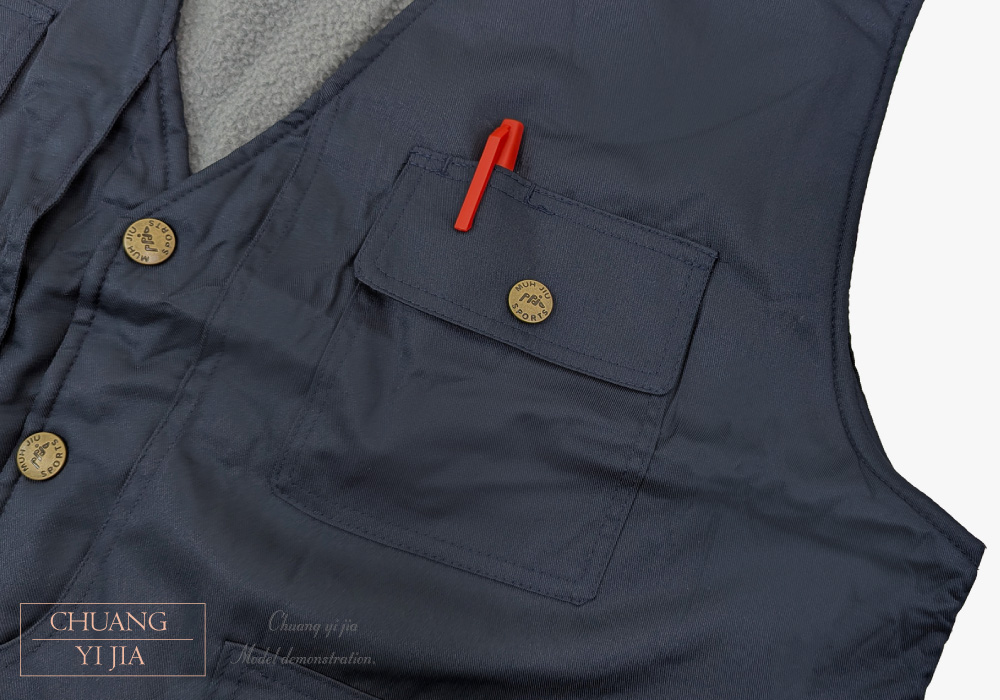 創e家團體服-珍珠裡背心-左胸貼袋+筆插孔