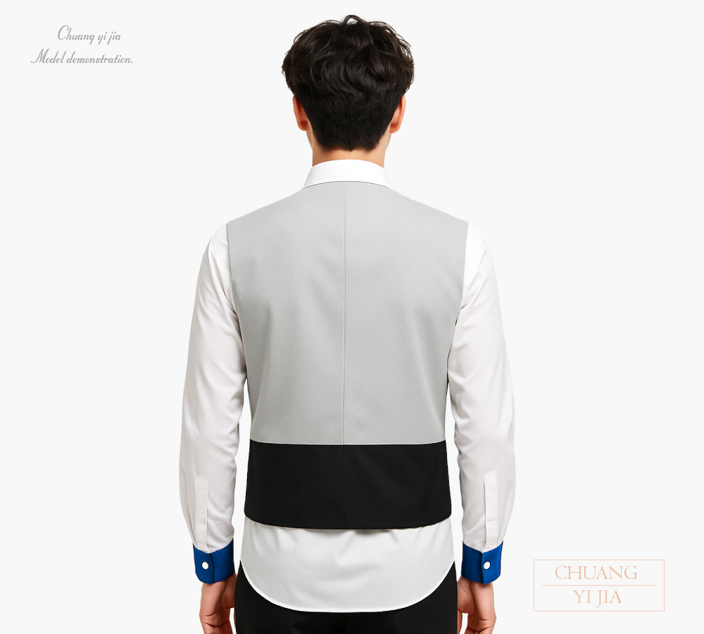 創意家團體服-專櫃襯衫 訂製｜長袖 造型款-背面示意