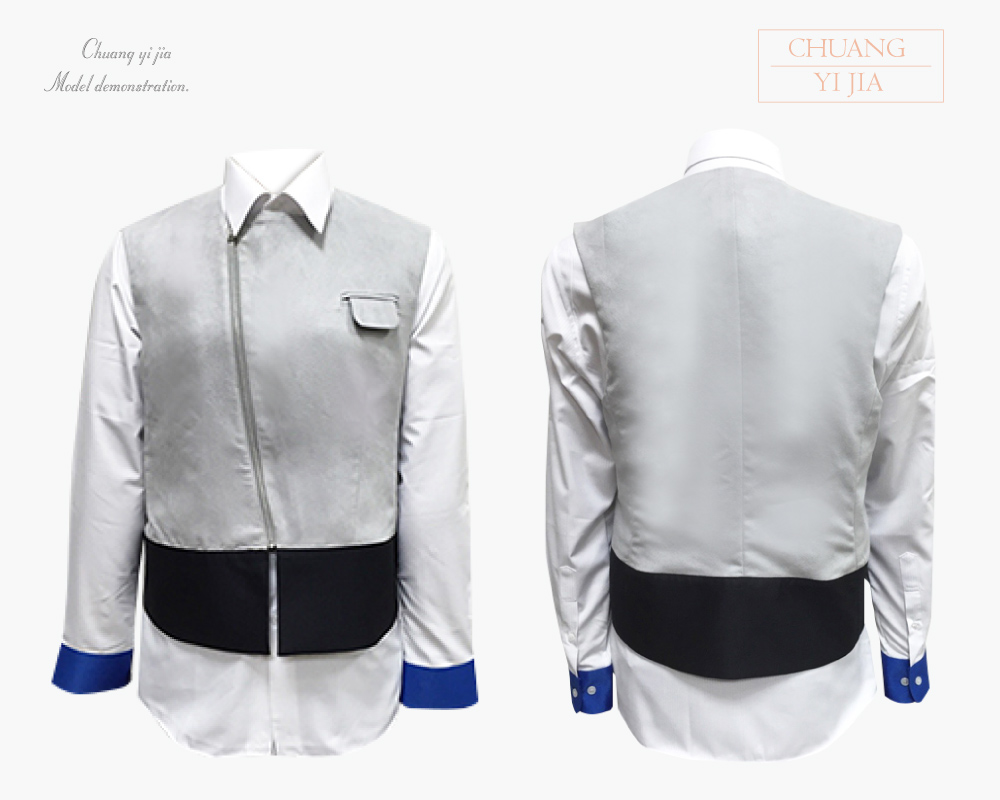 創意家團體服-專櫃襯衫 訂製｜長袖 造型款-正反面