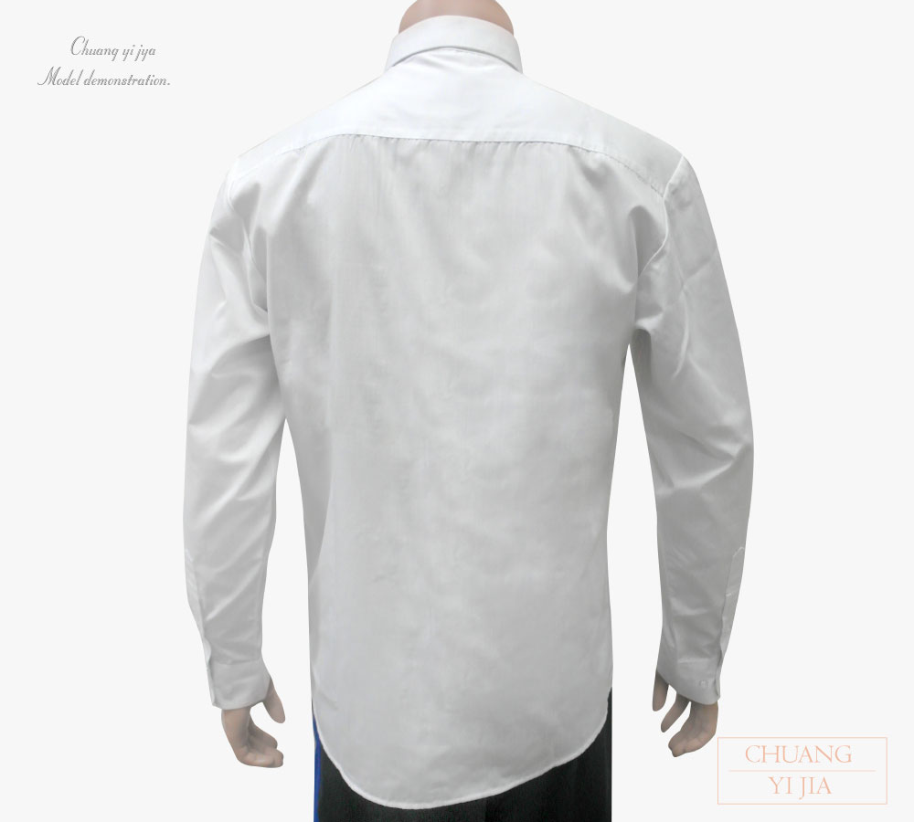 專櫃襯衫 訂製 長袖 白出芽卡其-創e家團體服