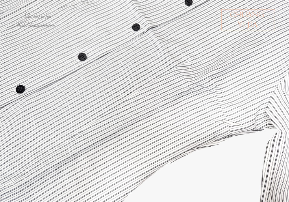 創意家團體服-專櫃襯衫訂製|長袖 白條紋黑-胸腺與腰線