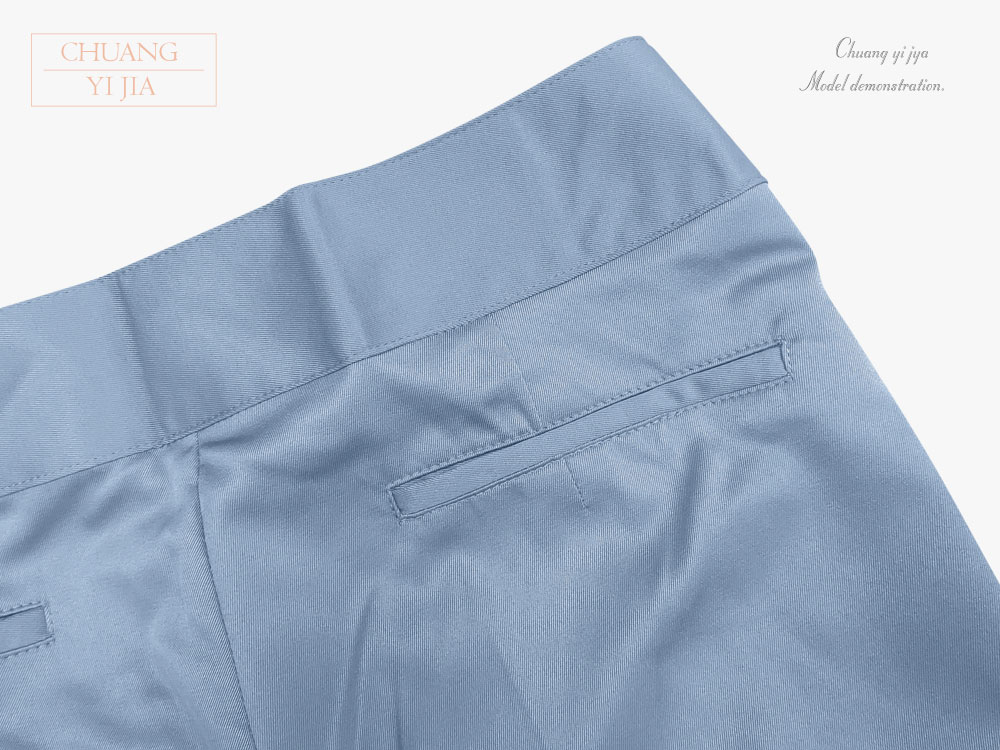 台灣創意家服飾團體服-專櫃褲裝 訂製 女款長褲 藍灰