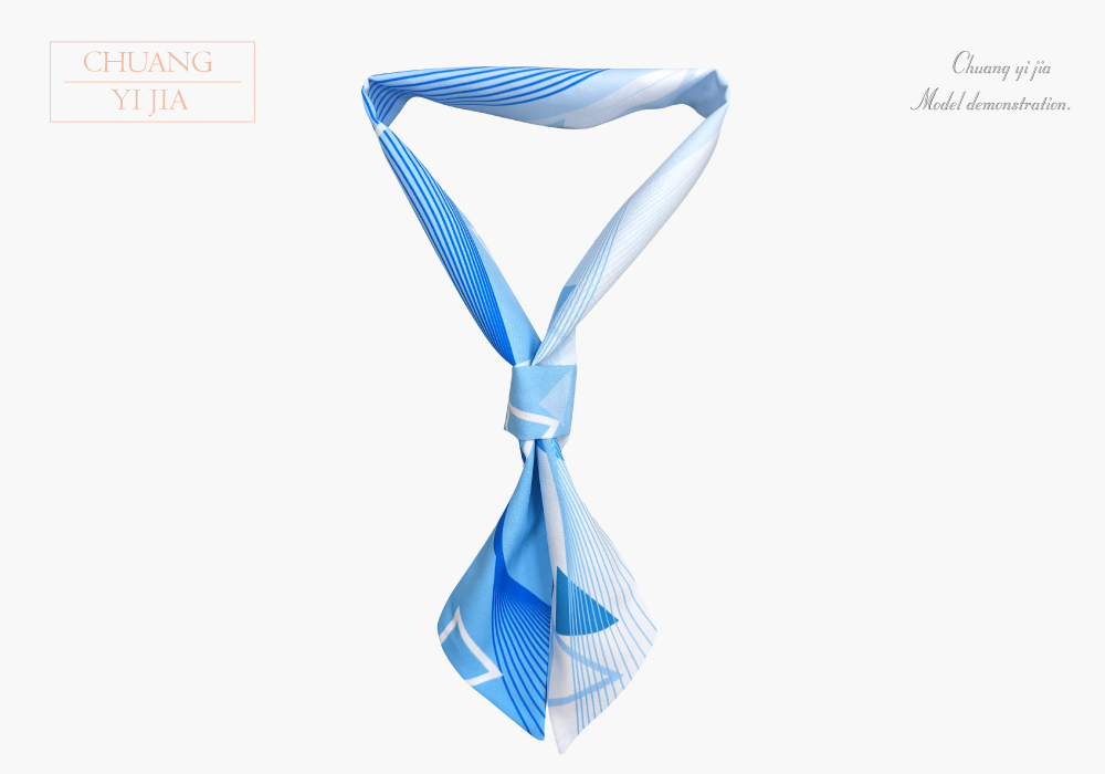 昇華領巾 水藍流線-創意家團體服