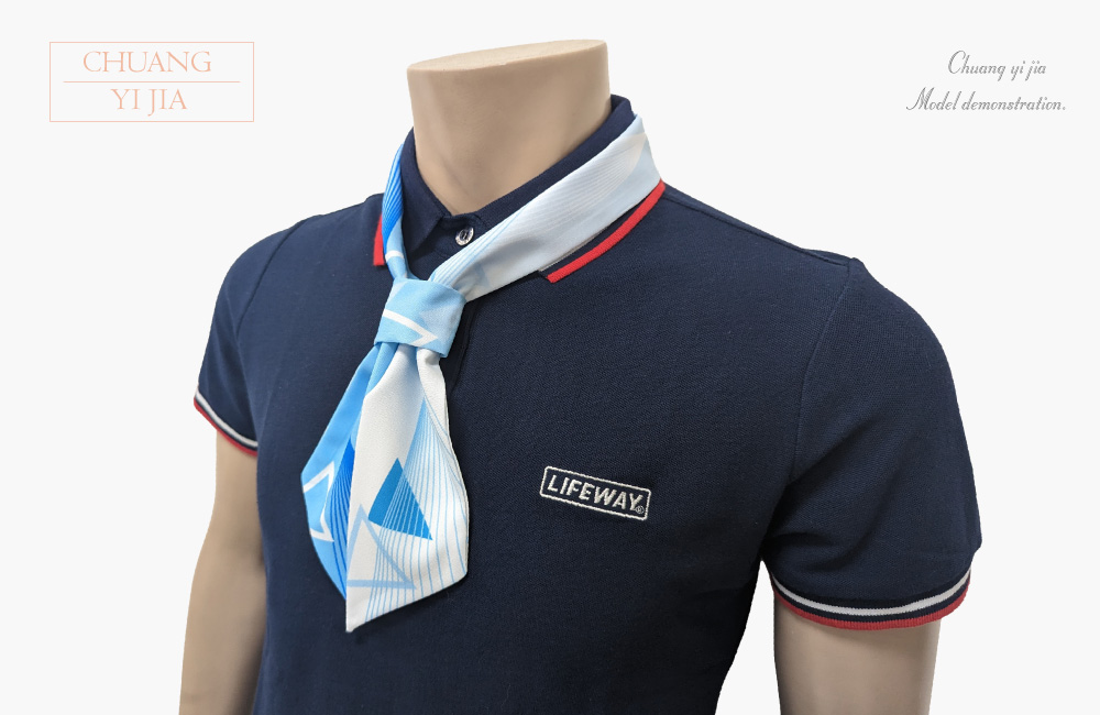 昇華領巾 水藍流線-創意家團體服