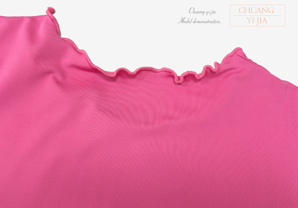 創e家團體服-舞蹈上衣-寬襬波浪捲邊造型 後領