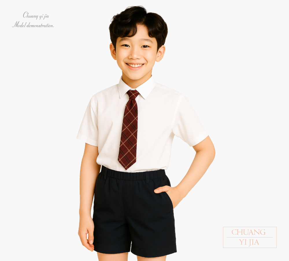 創e家團體服-合唱團服 襯衫褲裝 白配黑-正面