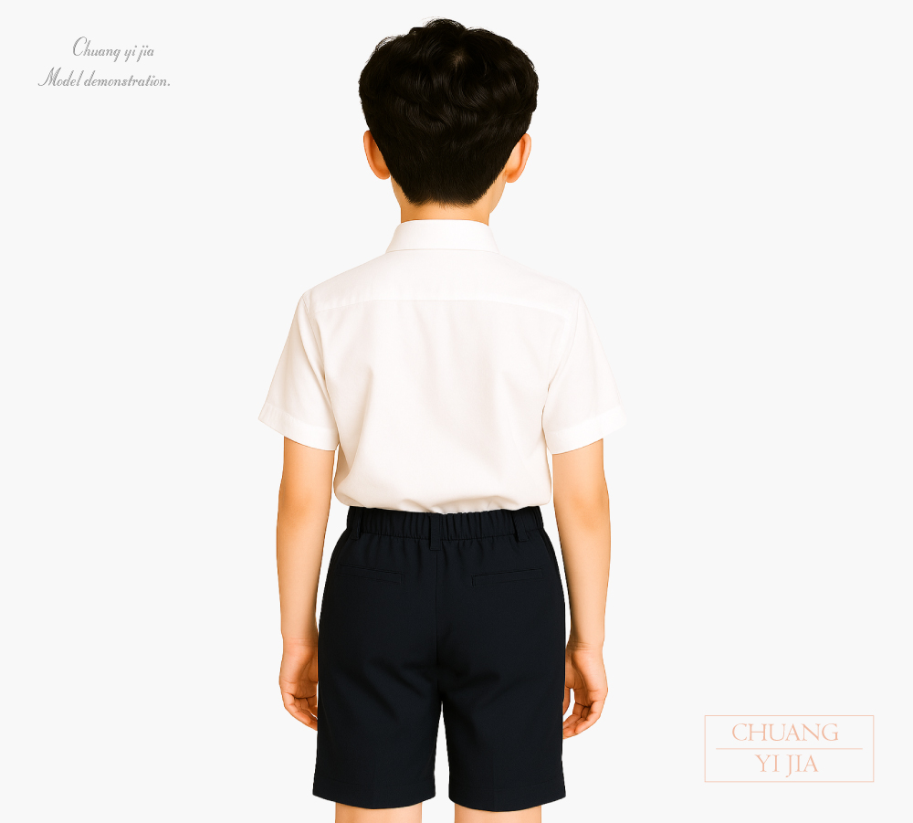 創e家團體服-合唱團服 襯衫褲裝 白配黑-背面