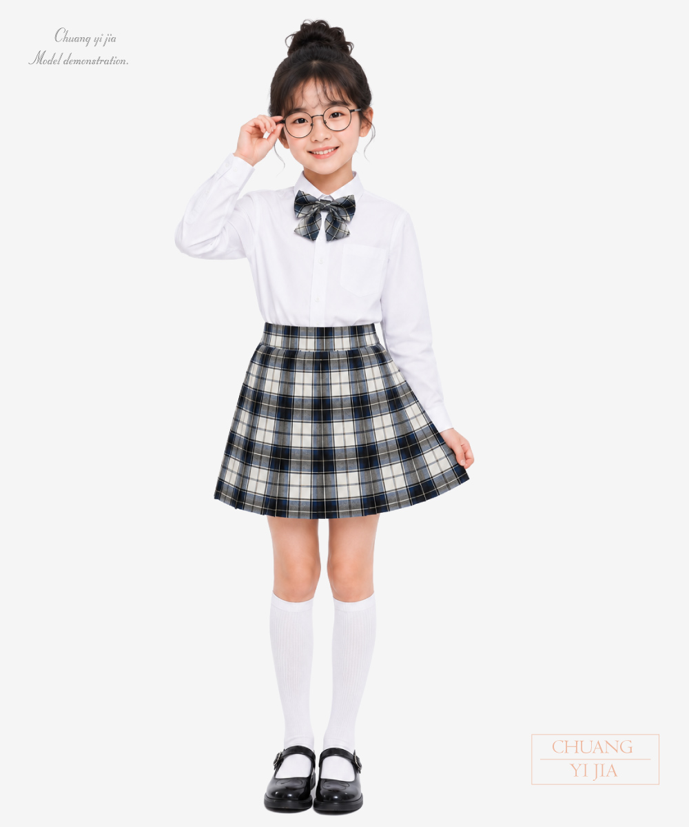 創e家團體服-音樂會表演制服｜學院風百褶裙-正面全身示意