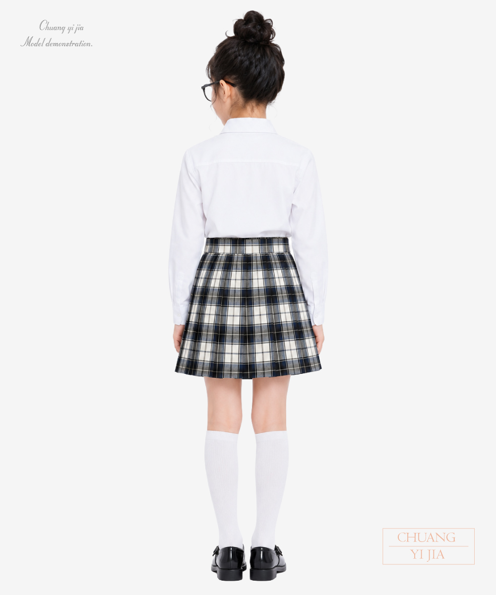 創e家團體服-音樂會表演制服｜學院風百褶裙-背面全身示意