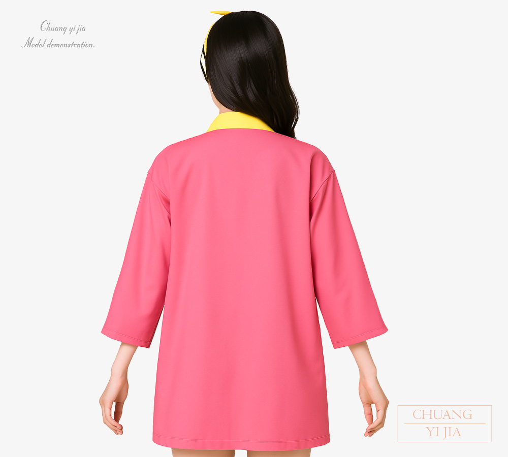 創意家團體服-日式和服外掛｜昇華款粉-背面示意