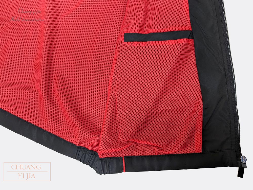 創e家團體服-50D複合布薄背心-紅配黑 內袋