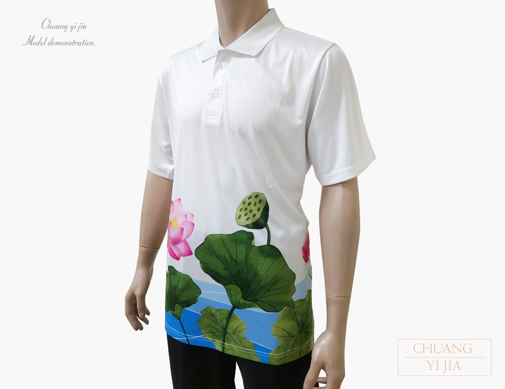 創e家團體服-昇華POLO衫-訂製款 荷塘 側面
