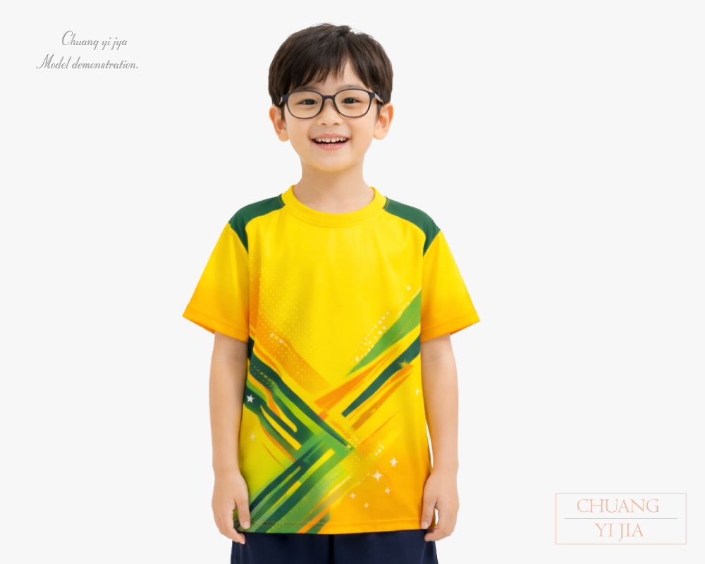 創意家團體服-國小班服訂製 熱昇華全彩排汗款 滿版印刷設計-正面示意