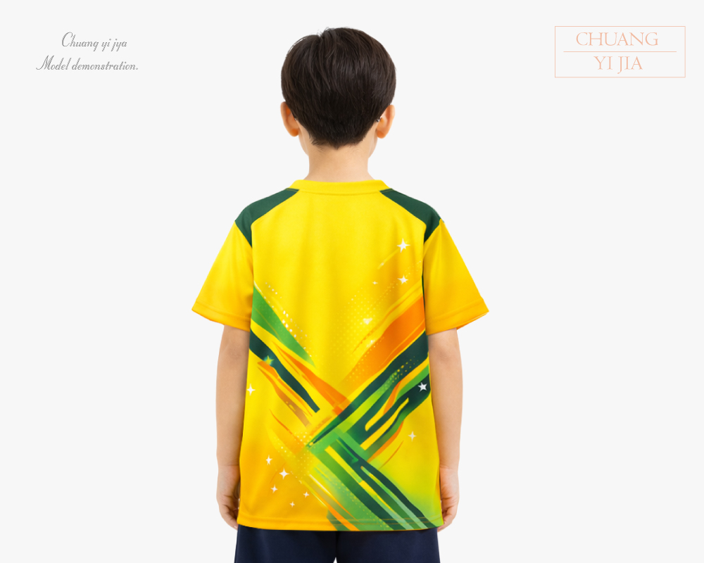 創意家團體服-國小班服訂製 熱昇華全彩排汗款 滿版印刷設計-背面示意