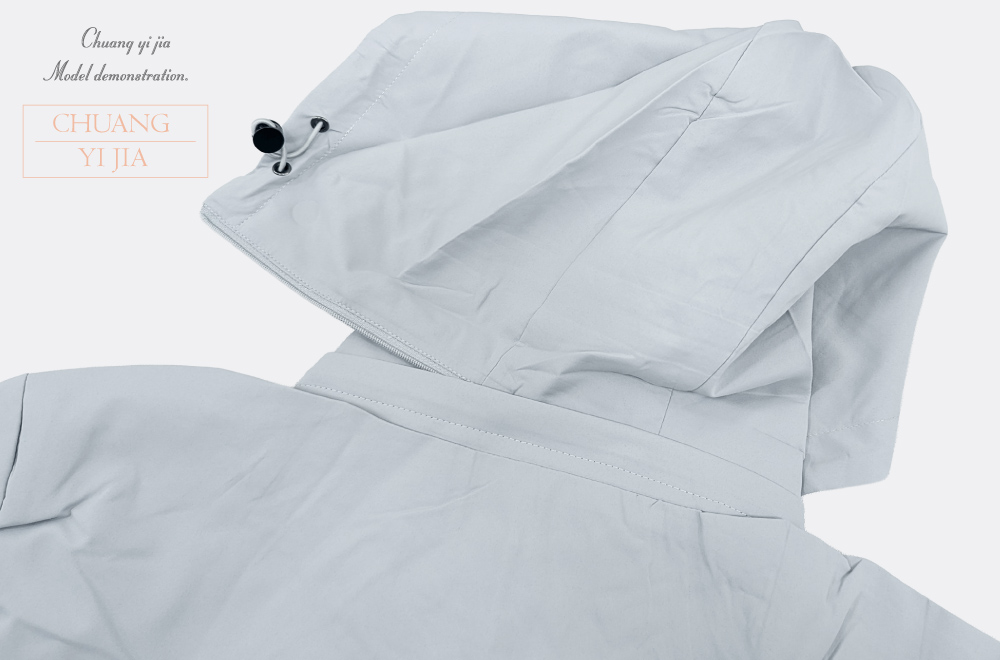  創e家團體服-可拆帽複合精品外套-灰色 可拆帽