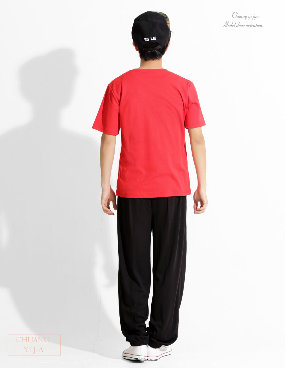 T恤訂製款v領素色中性-紅色