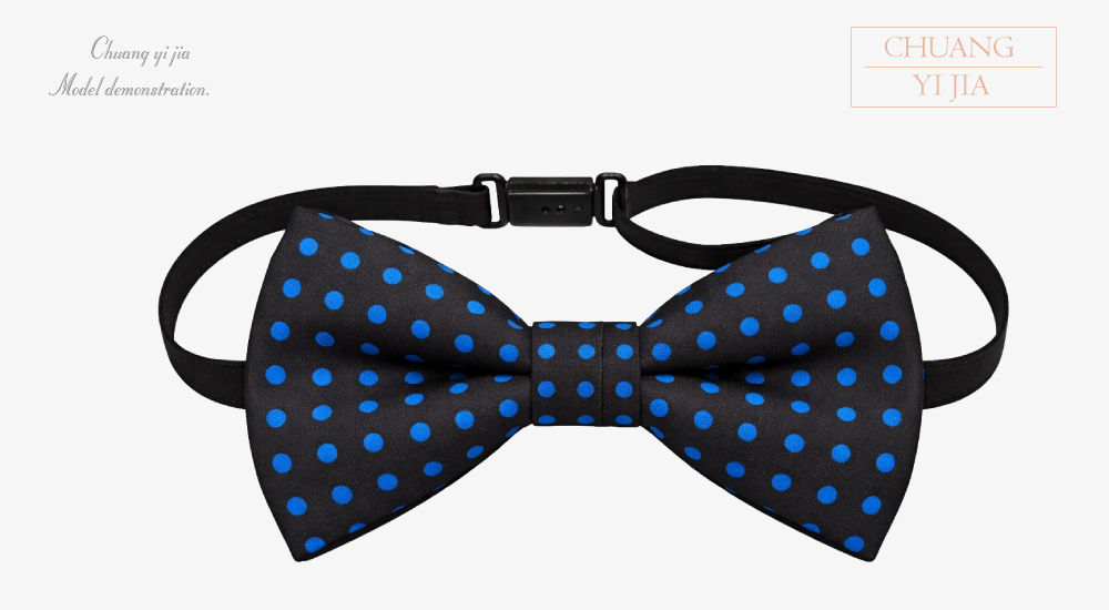 創意家團體服-領結 領結 蝴蝶結訂製款|鬆緊帶繩釦|昇華圓點-正面示意