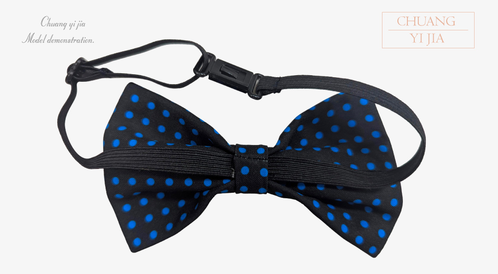 創意家團體服-領結 領結 蝴蝶結訂製款|鬆緊帶繩釦|昇華圓點-背面平拍