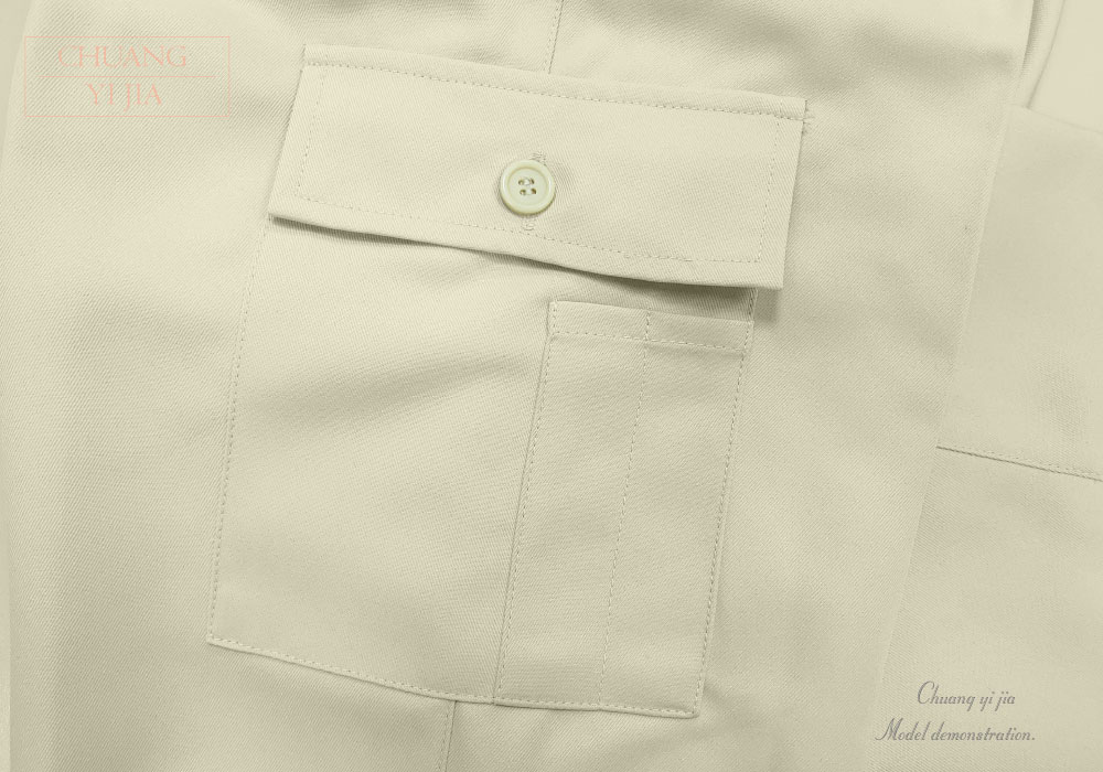 台灣創意家服飾團體服-工作褲 訂製 卡其色-腰側口袋