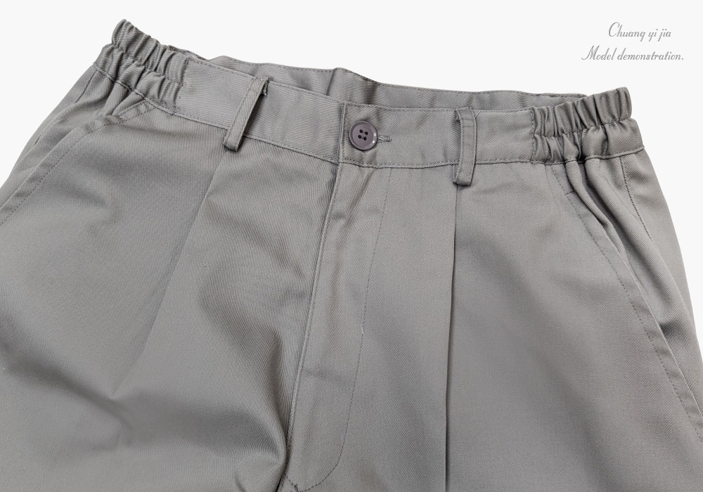 台灣創意家服飾團體服-工作褲訂製-灰色-正面褲腰