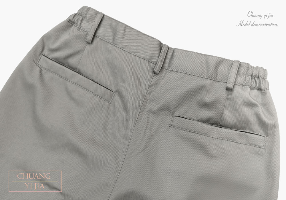 台灣創意家服飾團體服-工作褲訂製-灰色-背面褲腰