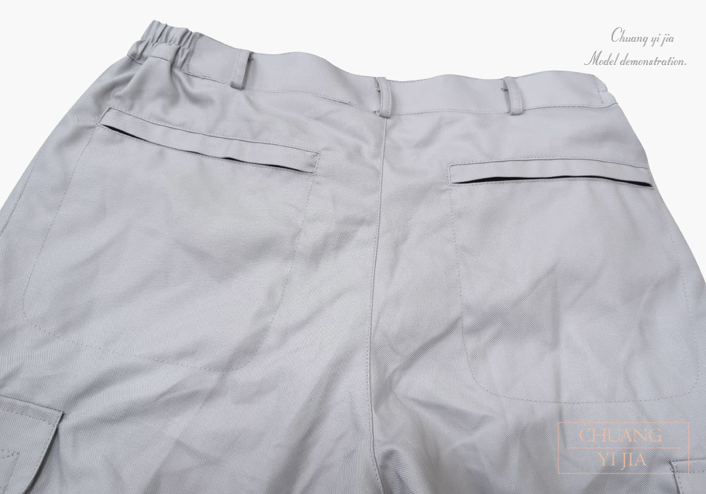 台灣創意家團體服-工作褲 訂製 淺灰色-後腰
